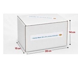Carton Blanc 20*15*14cm, lot de 25