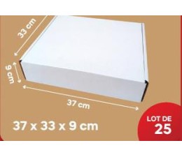 Carton Blanc 37*33*9cm, lot de 25