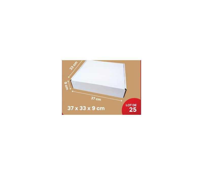 Carton Blanc 37*33*9cm, lot de 25