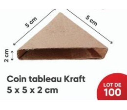 Coin Tableau Kraft 5*5*2cm, Lot de 100