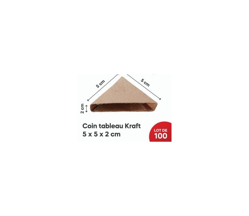 Coin Tableau Kraft 5*5*2cm, Lot de 100