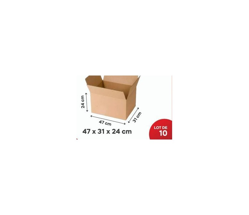 Carton Kraft 47*31*24Cm, Lot de 10