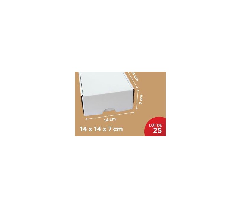 Carton Blac 14*14*7Cm, Lot de 25