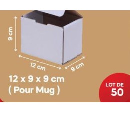 Carton Blanc 12*9*9Cm, Lot de 50