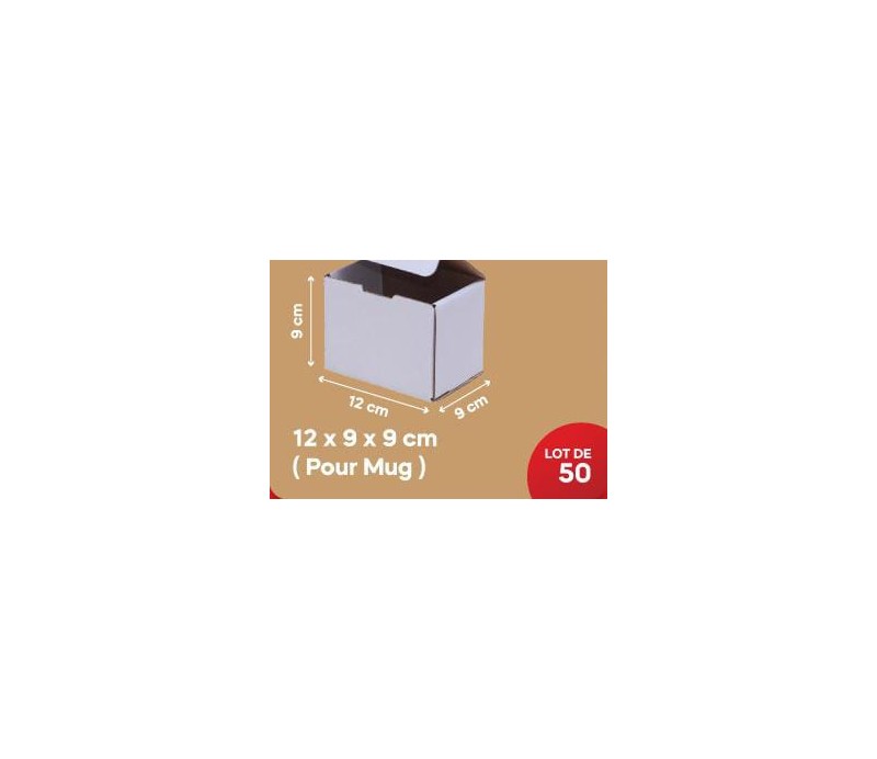 Carton Blanc 12*9*9Cm, Lot de 50