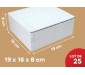 Carton Blanc 19*16*8Cm, Lot de 25