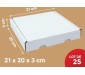 Carton Blanc 21*20*3Cm, Lot de 25