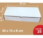 Carton Blanc 30*13*6Cm, Lot de 25