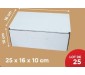 Carton Blanc 25*16*10Cm, Lot de 25