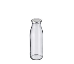 Pot 21cl en verre +capsule métal dore