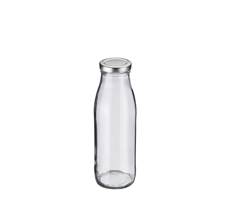 Pot 21cl en verre +capsule métal dore
