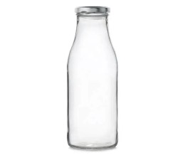 Bouteille 1L en verre avec Capsule Argent, Diam 53