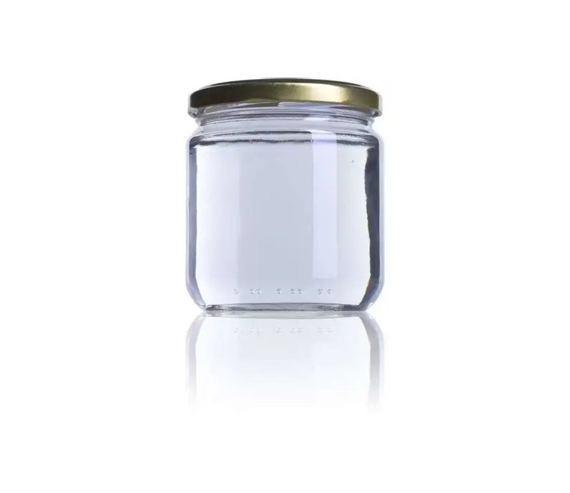 Pot 21cl en verre avec Capsule métal doré