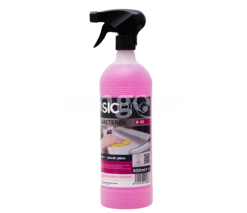 Liquide antibactérien hydroalcoolique pour la désinfestation des surfaces et matériels SIC 950ML