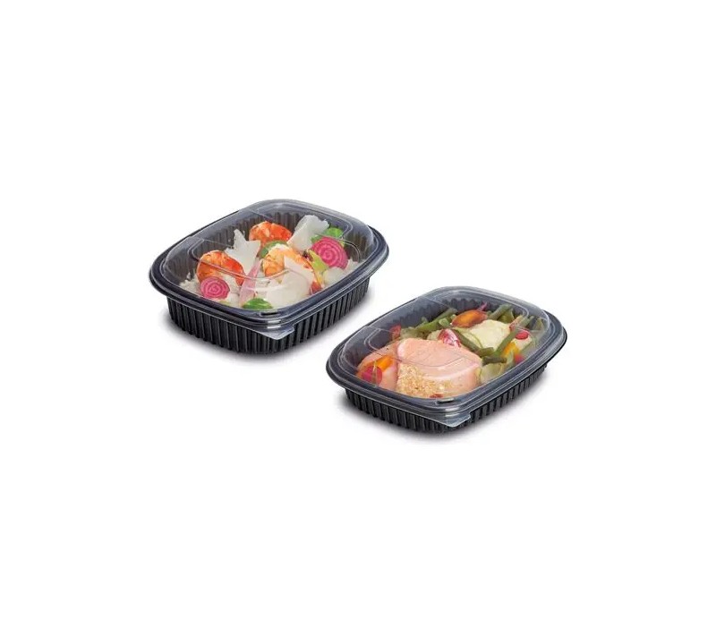 Baquette micro_ondable noir avec couvercle transparent OZGE