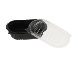 Baquette micro_ondable noir avec couvercle transparent OZGE