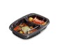 Baquette microondable noir 2 compartiments avec Couvercle transparent OZGE