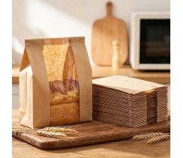 Sac en papier Kraft avec fenêtre transparente 22*27,5Cm