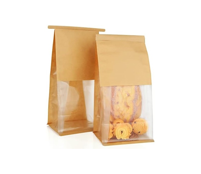 Sac en papier Kraft avec fenêtre transparente 13*28Cm