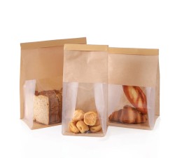 Sac en papier Kraft avec fenêtre transparente 13*28Cm