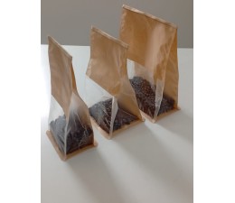 Sac en papier Kraft avec fenêtre transparente 13*28Cm