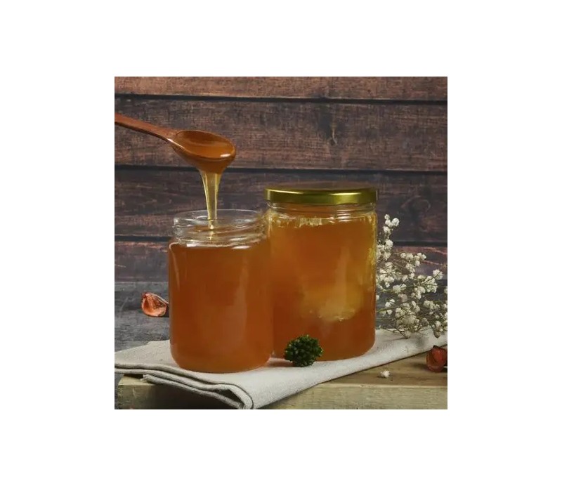 Pot 250ml en verre transparent avec une couvercle dorée