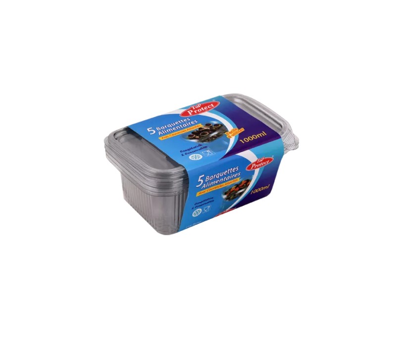 5 Barquettes PET 2000ML  TOPPROTECT