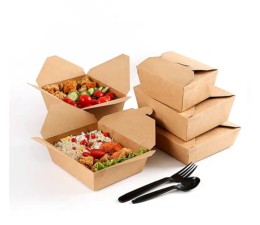 Lunch box GM kraft en carton 1500 ml alimentaire  20*4*5,5 cm street box