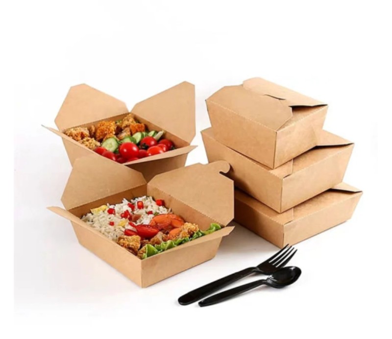 Lunch box GM kraft en carton 1500 ml alimentaire  20*4*5,5 cm street box