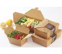 Lunch box MM kraft en carton 1000 ml alimentaire ingraissable