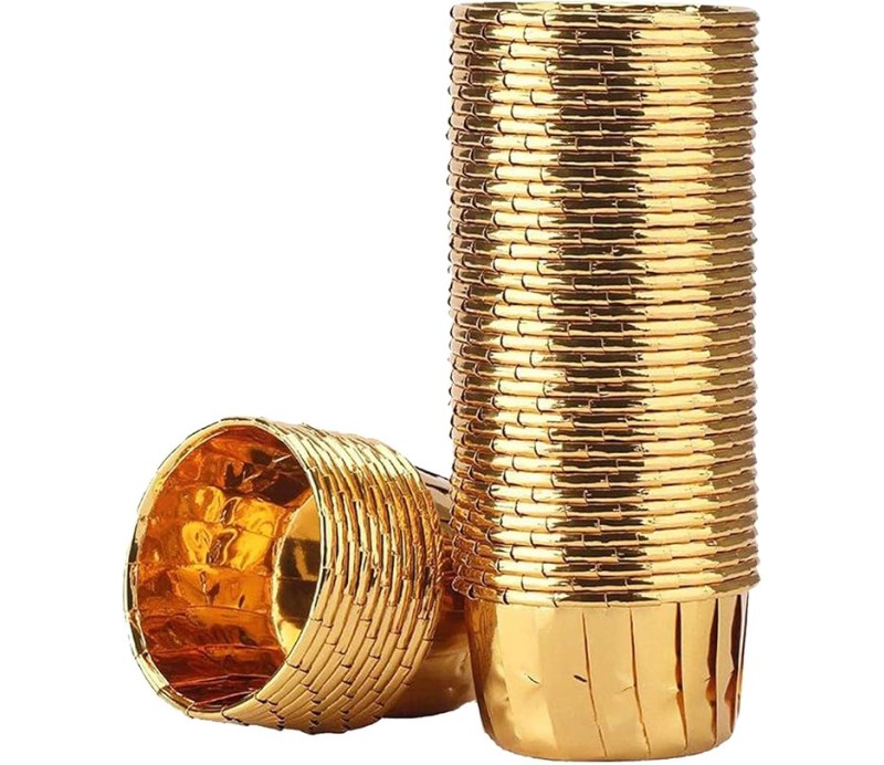 Lot de 25 Boîte à cupcake lazer rond bronze