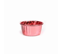 Lot de 25 Boîte à cupcake lazer rond rouge