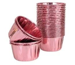 Lot de 25 Boîte à cupcake lazer rond rouge