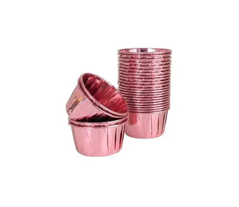 Lot de 25 Boîte à cupcake lazer rond rouge