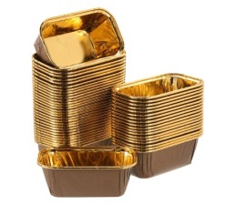 Lot de 25 Boîte à cupcake lazer carré doré