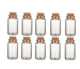 Mini bouteilles verres fioles avec bouchon