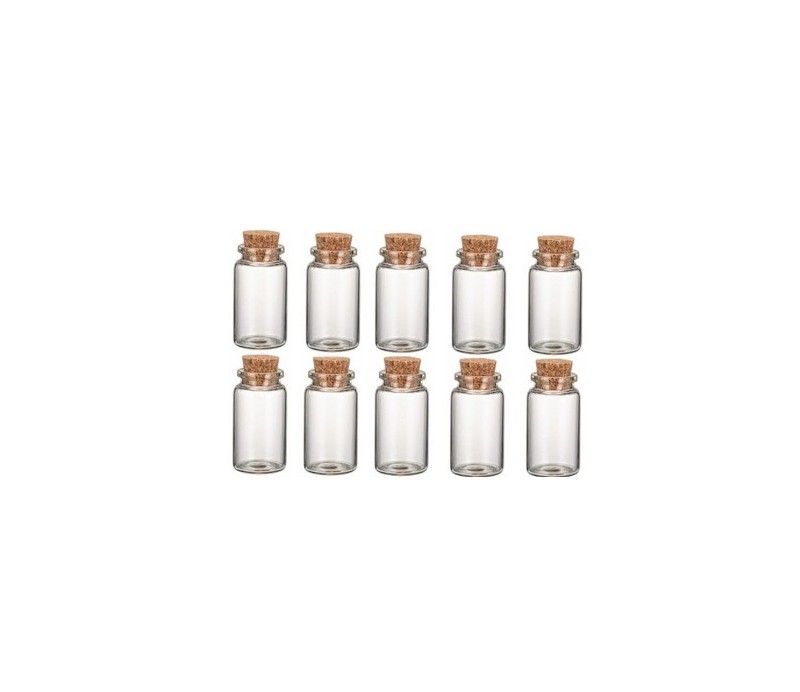 Mini bouteilles verres fioles avec bouchon