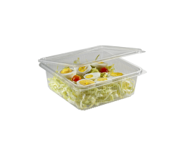 BOÎTE 250 ML CARRÉE AVEC COUVERCLE ATTACHÉ