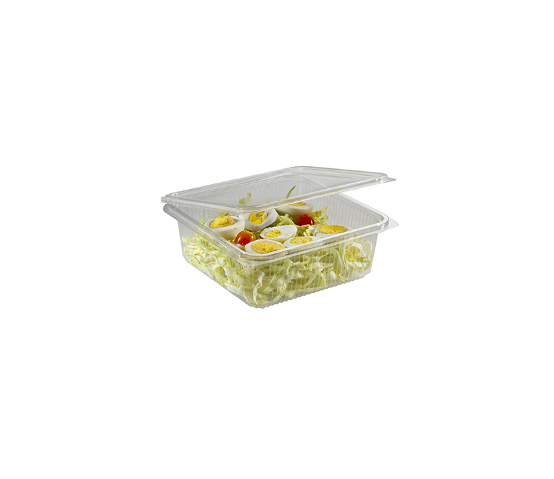 BOÎTE 250 ML CARRÉE AVEC COUVERCLE ATTACHÉ